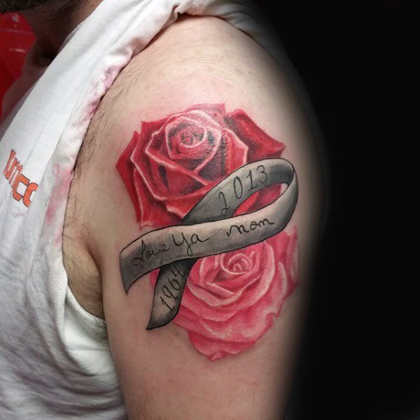 Schleife tattoo gegen den Krebs 45